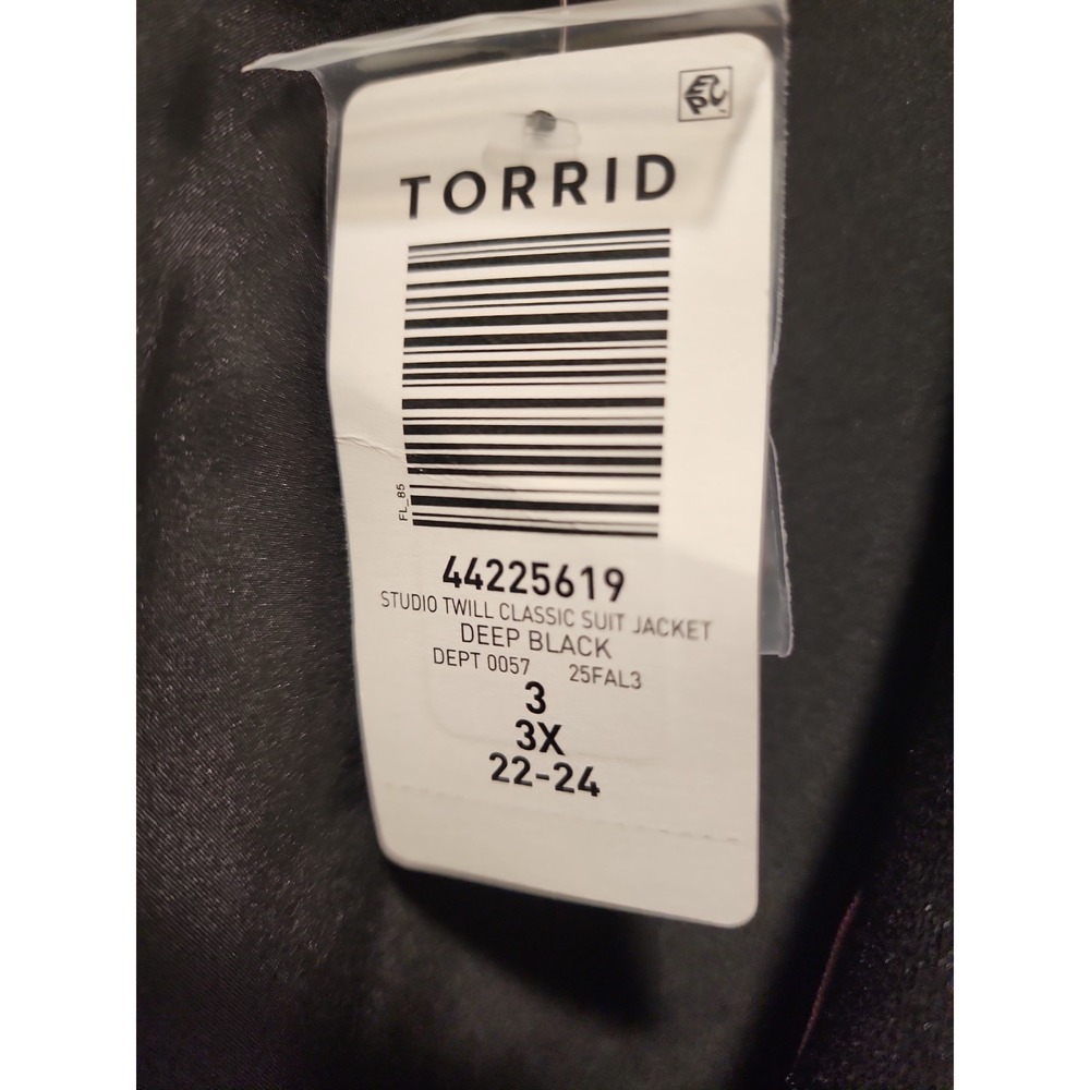 NWT TORRID Studio Twill Classic Suit Jacket Black Sz 3X (22-24) - Picture 7 of 15